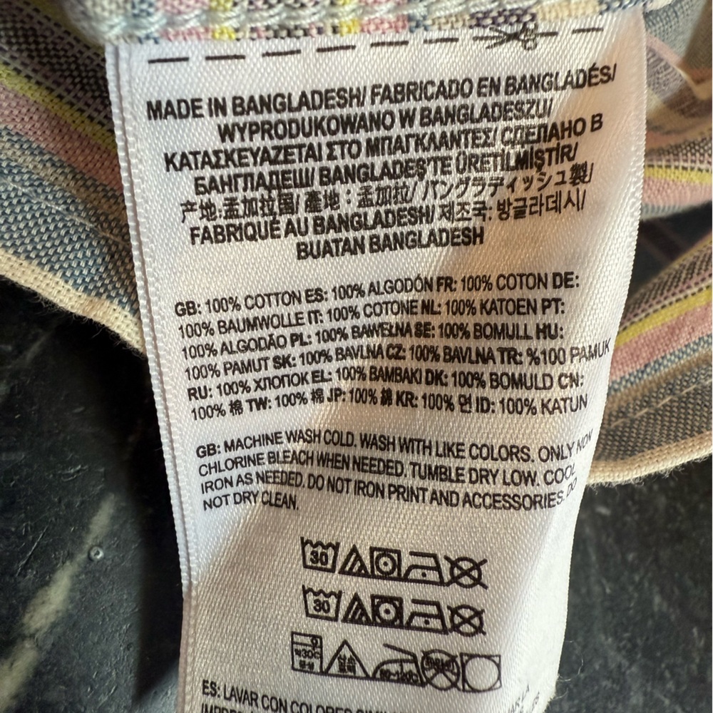 Vans Men's M Short Sleeve Multicolor Siesta Striped Button Down Shirt - Picture 8 of 8